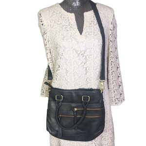 Great American Leatherworks Crossbody Blue Handbag Women Leather Shoulder Bag